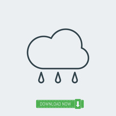 Raining cloud icon, vector