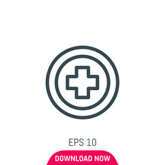 Medical sign icon, vector