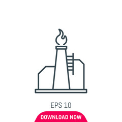 Oil factory icon, vector