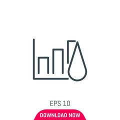 Oil statistics icon, vector