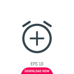 Fototapeta premium Add alarm icon, vector