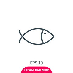 Fish icon, vector