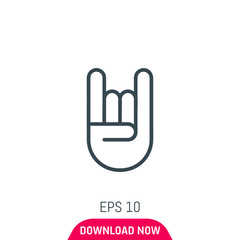 Rock hand icon, vector