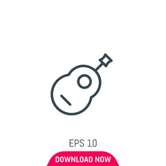 Acoustic guitar icon, vector