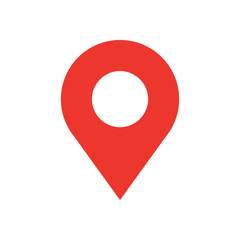 Map pin flat design style modern icon. Simple red pointer minimal vector symbol. Marker sign.