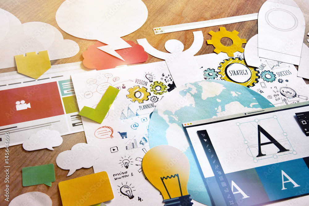Canvas Prints graphic and web design. concept for creative process, graphic and web design and development, logo d