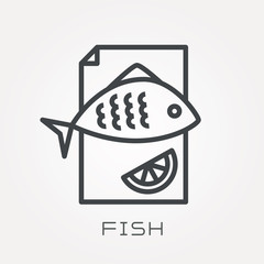 Line icon fish