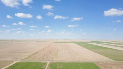Zelfklevend Fotobehang Luchtfoto Farmlands in Spring