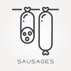 Line icon sausages