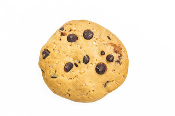 freshly baked chocolate chip cookies on rustic wooden table