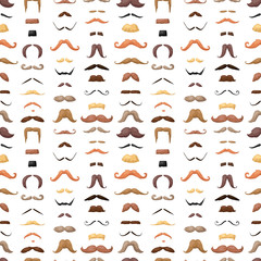 Mustaches seamless pattern vector.