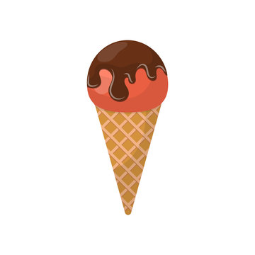 ice cream dessert vector illustration chocolate food sweet cold isolated icon snack cone tasty fruit frozen candy cartoon wafer waffle bar chocolate