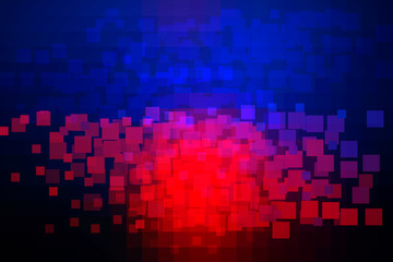 Deep blue and red glowing various tiles background
