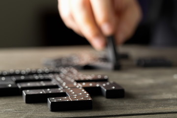 Fototapeta premium Game of domino with domino stones