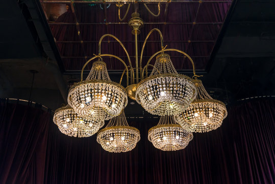 Beautiful chandelier lamp modern interior contemporary