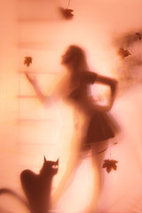 Obraz na płótnie Canvas Projection of light through tissue. Series 'Dreamy Girl'