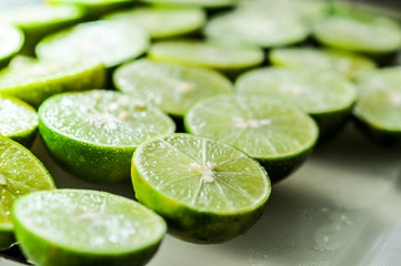Fototapeta na wymiar limes Backgrounds, Close up shot, fruit macro photography