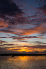 Sky and beautiful sunsets on the beach.