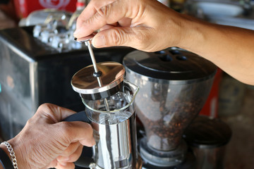 Fototapeta na wymiar A device for making coffee. 