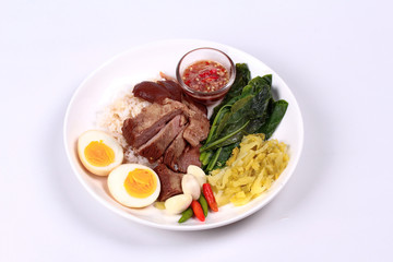 Jasmine Rice with stewed pork hock,Khao Kha Moo Palo.