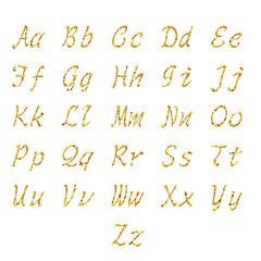 gold glitterting alphabet