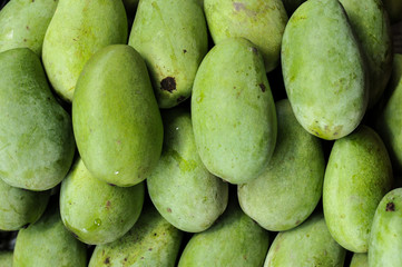Group of Green mangoes, tropical fruits, Thailand