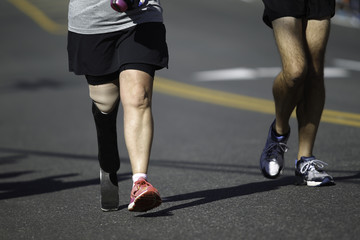 Fototapeta premium Disabled Marathon Runner running on the track.