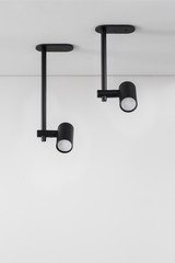 Hanging black lamps