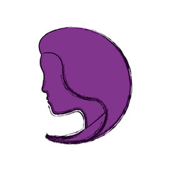 Women head silhouette icon vector illustration graphic design