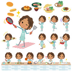 Black school girl cooking