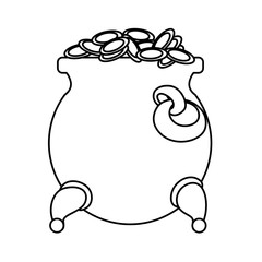 Gold pot isolated icon vector illustration graphic design