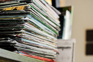 billing paper on the table to use in recycle