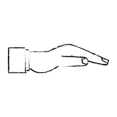 open hand sideview icon image vector illustration design  black sketch line