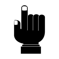 hand pointing with index finger  icon image vector illustration design  inverted black and white