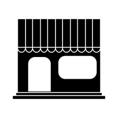 store frontview icon image vector illustration design  inverted black and white