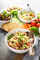 Pearl couscous salad with fresh vegetables