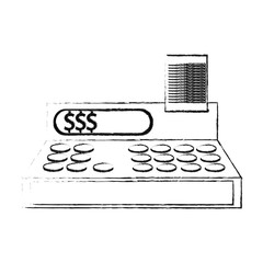 cash register icon image vector illustration design  black sketch line