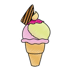 Delicious ice cream icon vector illustration graphic design
