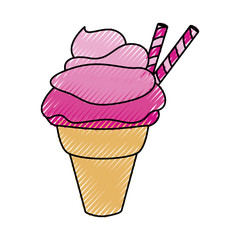 Delicious ice cream icon vector illustration graphic design