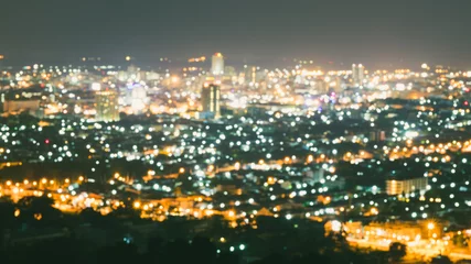 Foto op Canvas Blurred of Cityscape and bokeh at night. © saknakorn
