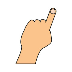 hand pointing with index finger icon image vector illustration design 