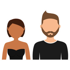 man and woman icon over white background. colorful design. vector illustration