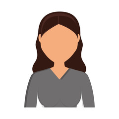 woman avatar icon over white background. colorful design. vector illustration