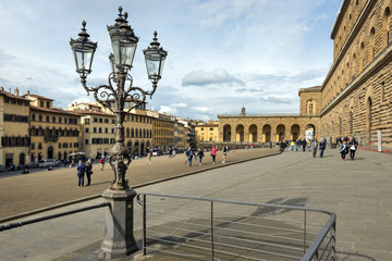 Fototapeta na wymiar Piazza Dei Pitti And Palazzo Pitti, Florence