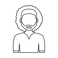 man avatar icon over white background. vector illustration