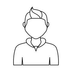 man avatar icon over white background. vector illustration