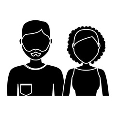couple of man and woman icon over white background. vector illustration