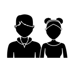 couple of man and woman icon over white background. vector illustration