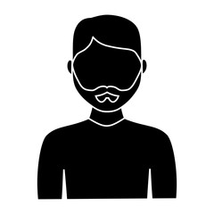 man avatar  icon over white background. vector illustration