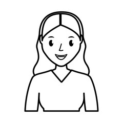 happy woman cartoon icon over white background. vector illustration